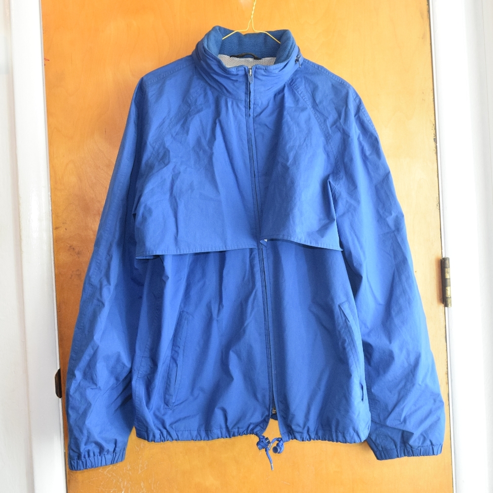 Eddie Bauer Rain Jacket Gore-Tex Vented Mens Large Blue Lightweight Full Zip